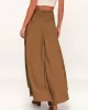 Simple  Asymmetric Split-Front Falbala Solid Color  Skirts Bottoms