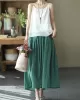 Casual Solid Color Empire A-Line Skirt