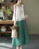 Casual Solid Color Empire A-Line Skirt