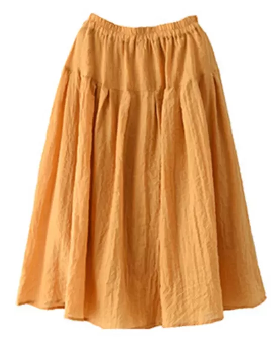 Casual Solid Color Empire A-Line Skirt