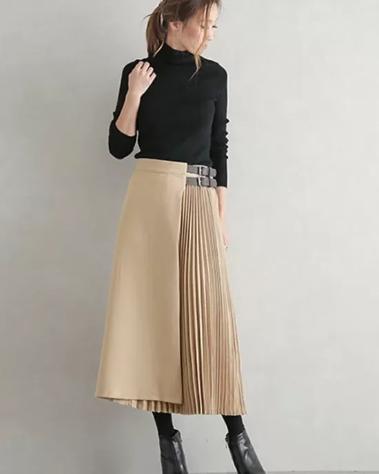 Graceful A-Line Pleated Skirt