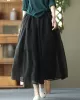 Simple Loose Solid Color Split-Joint Bubble Skirt