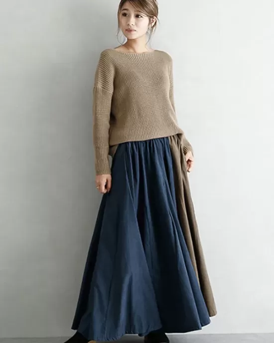 Elegant Split-Joint Color Skirt