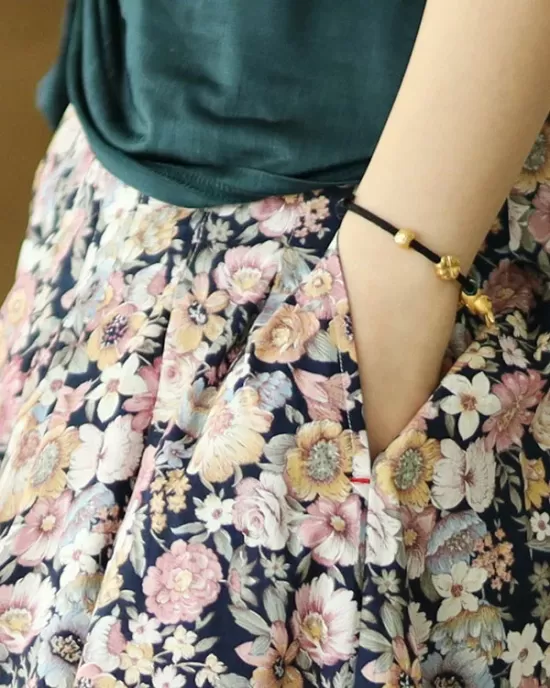 Original Floral Cotton-Blend A-Line Skirt