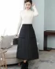 Vintage Loose Elasticity High-Waisted A-Line Padded Skirt Bottom