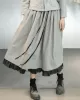 Urban Long Sleeves Buttoned Round-Neck Jacket Top+ Split-Joint Skirt Two Pieces Set