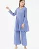 Urban Pleated Solid Color V-Neck Long Sleeves T-Shirt&Flared Pantstwo Pieces Set