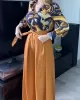 Printed Buttoned Lapel Blouse + Tied Waist High Waisted Wide Leg Pants Two Pieces Set