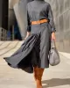 Solid Color Loose Top +  Asymmetric Pleated Split-Joint  Skirt Two Pieces Set