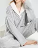 Coral Fleece Split-Joint V-Neck + Pants Pajama Two Pieces Set