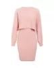 Round-Neck Long Sleeves Solid Color Sweater Top + Inner Dress Two Pieces Set