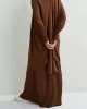 Solid Color Batwing Sleeves Long Sleeves Muslim High Neck Shirts Top + Skirts Bottom Two Pieces Set