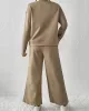 Round-Neck Long Sleeves Loose Solid Color Shirts Top + Drawstring Pants Bottom Two Pieces Set