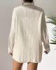 Loose Buttoned Long Sleeves Pleated Solid Color Lapel Shirts Top + Elasticity Shorts Bottom Two Pieces Set