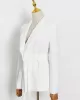 Solid Color Column Long Sleeves Lapel Blazer Top&Pants Two Pieces Set