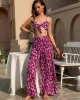 Vacation Loose Floral Printed Vest&Pants Two Pieces Set