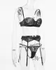 Sexy Lace See-Through Underwired Three-Piece Lingerie Set