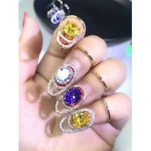 Rhinestone Geometric Nail Ring