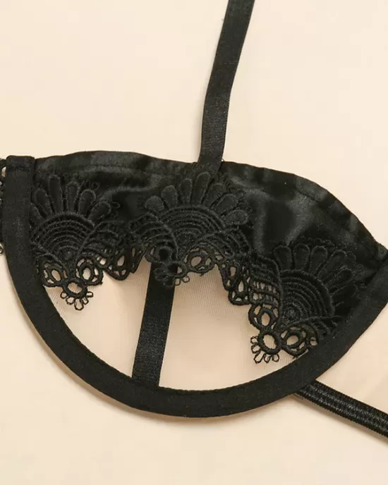 Sexy Lace Hollow Split-Joint Split Erotic Lingerie