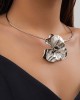 Flower Shape Pleated Solid Color Necklaces Accessories Dainty Necklace