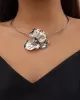 Flower Shape Pleated Solid Color Necklaces Accessories Dainty Necklace