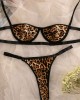 Sexy Leopard Print Hollow Bandage Erotic Lingerie