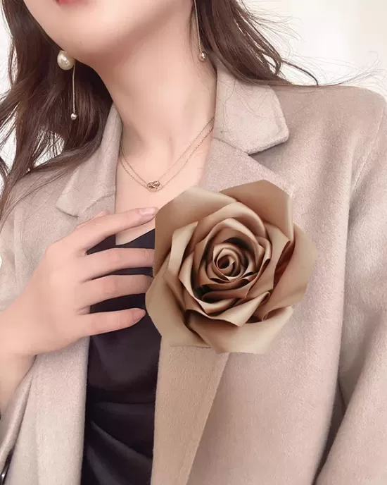 Flower Shape Solid Color Brooch Accessories