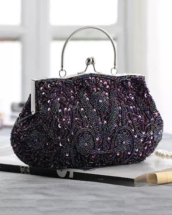 Vintage Evening Beaded Sequined Handbag