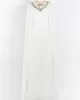 White V-Neck Evening Dress