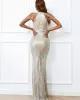 Evening Sleeveless Wrap Sequined Dress