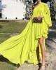 Irregularity Loose Pleated Solid Color One-Shoulder Maxi Dresses