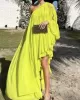 Irregularity Loose Pleated Solid Color One-Shoulder Maxi Dresses