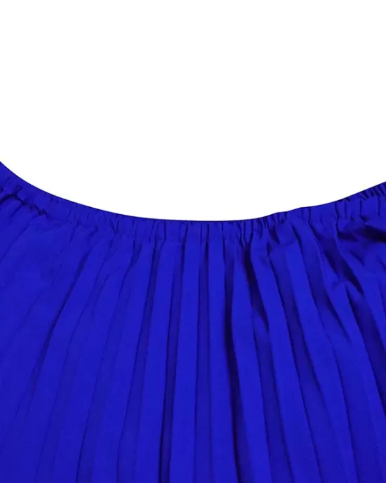 Wrap Pleated Solid Color Off-The-Shoulder Evening Dresses