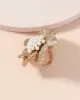 Adjustable Color-Block Flower Shape Rhinestone Sequined Rings Accessories