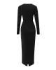 Bowknot Solid Color Bodycon Long Sleeves V-neck Maxi Dresses