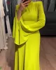 Ruffle Sleeves Skinny Belted Solid Color Round-Neck Maxi Dresses