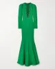 Bodycon Mermaid Hollow Solid Color Round-Neck Evening Dresses Maxi Dresses