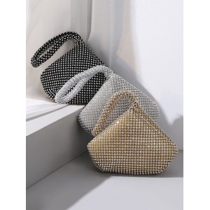 Geometric Rhine Stones Zipper Handbags