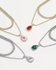 Double Layered Geometric Rhine Stones Necklaces Accessories