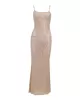 See-Through Sequined Split-Joint Bodycon Skinny Spaghetti-Neck Maxi Dresses