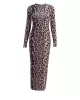 Leopard Printed Bodycon Long Sleeves Round-Neck Maxi Dresses