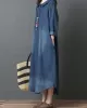 Loose Denim Shirt Maxi Dresses