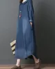 Loose Denim Shirt Maxi Dresses