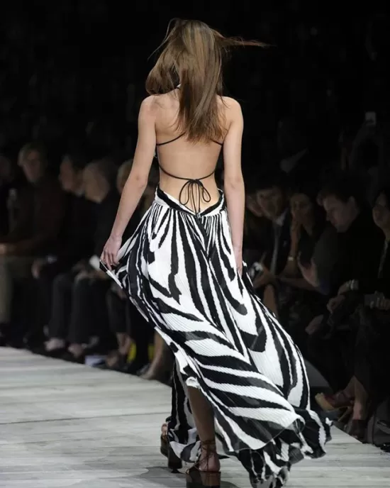 Printed Bandage Backless Sexy Maxi Dress