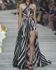 Printed Bandage Backless Sexy Maxi Dress