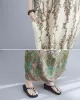 Vintage Floral Printed V-Neck Batwing Sleeves H-Line Maxi Dress