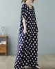 Urban Loose Batwing Sleeves Polka-Dot Printed A-Line Maxi Dress