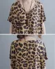 Loose Leopard V-Neck Batwing Sleeves Maxi Dress