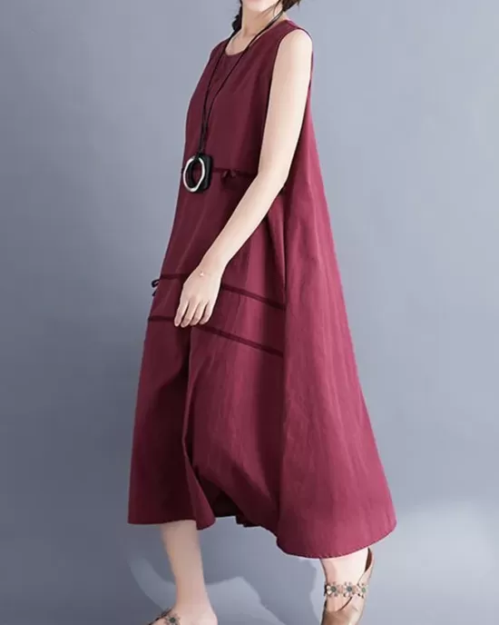 Casual Sleeveless A-line Long dress