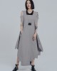 Casual Loose Sleeveless Irregular Gray Maxi Dress